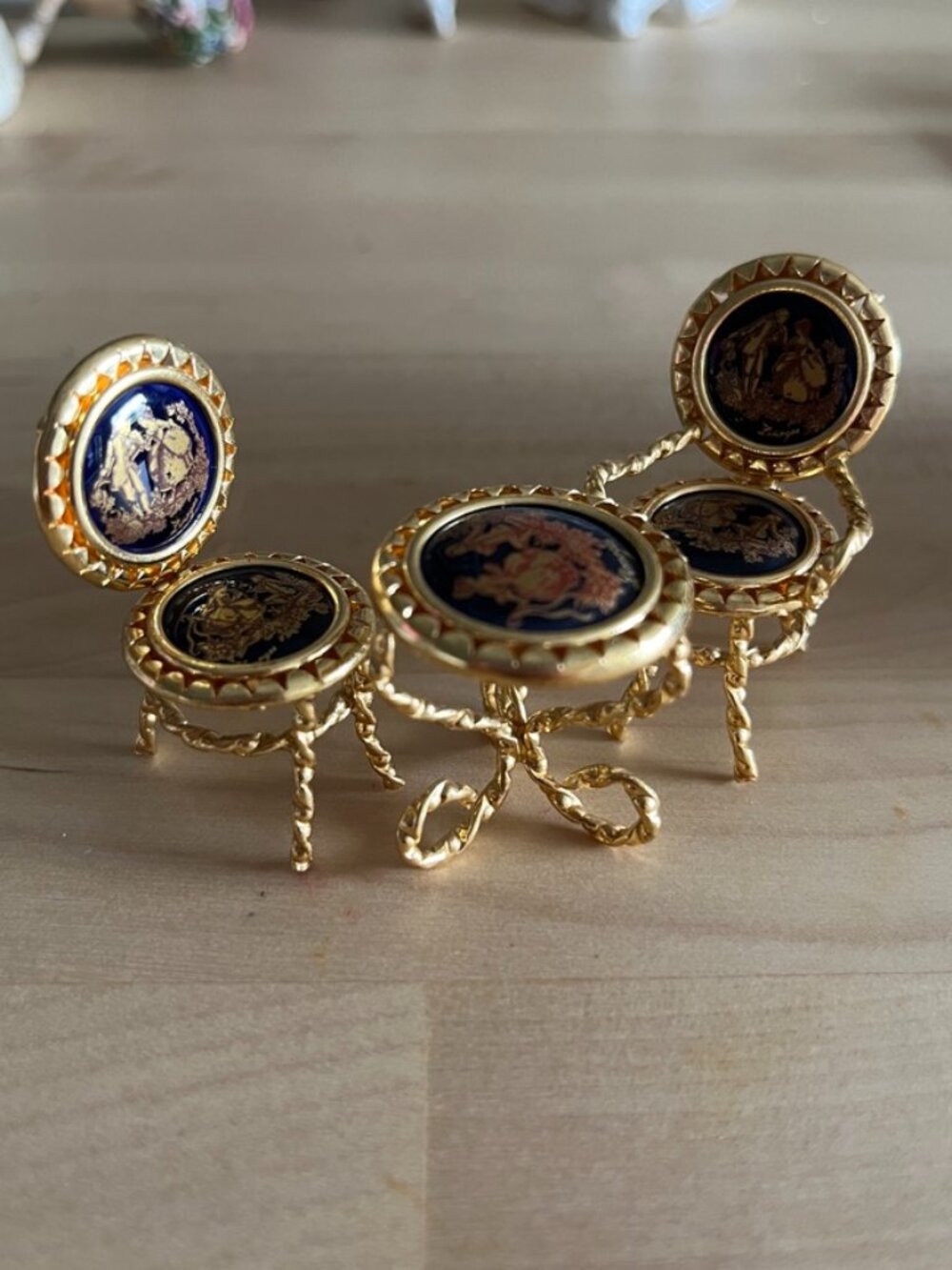 Limoges Porcelain Miniature Table and Chairs Set